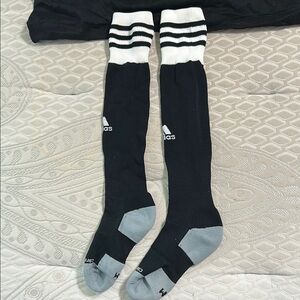 Adidas Climalite Black & White Knee-High Athletic Socks (SM)